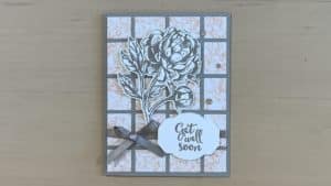 Prized Peony Get Well Card grid Best Year dies Stampin Up 2020