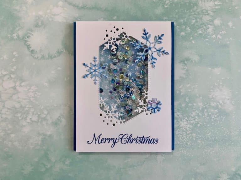 Festive Snowflake Splendor Shaker Card