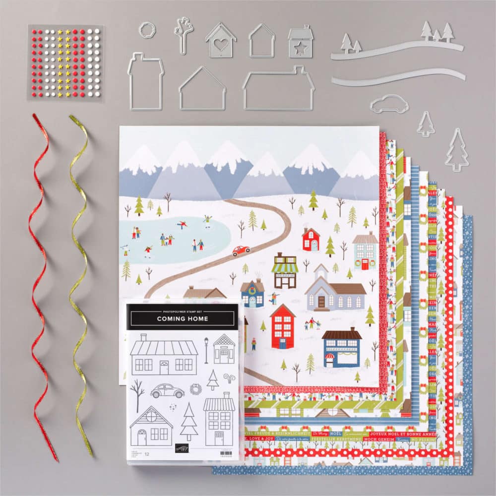 Stampin up holiday catalog Trimming the Town suite christmas card ideas