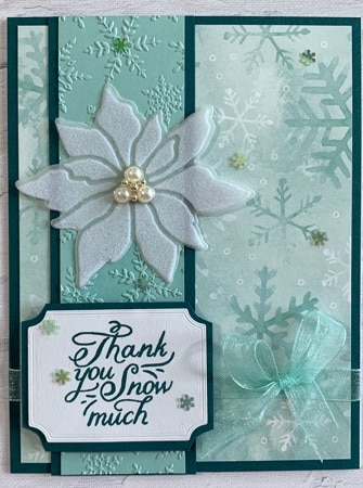 Winter Snowflake Poinsettia Card