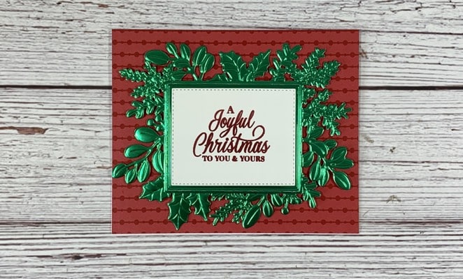 red and green Christmas Card using the Merriest Moments bundle